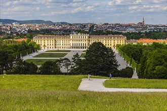 Schoenbrunn Palace overlooking the city of Vienna