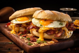 Breakfast sandwich with fried egg