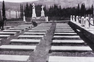 Tombs of French sailors buried in a Greek cemetery after an ambush