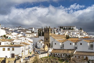 The white houses of the old town with the church Iglesia de Padre Jesus