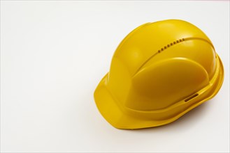 High angle view construction helmet