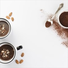 Hot chocolate nuts cocoa powder