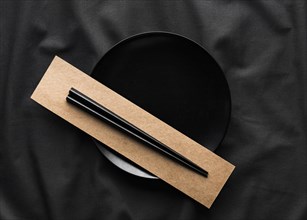 Top view chopsticks plate