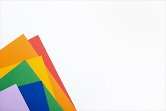 Rainbow paper colors with copy space