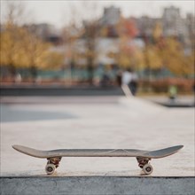 Skateboard outdoors skatepark with