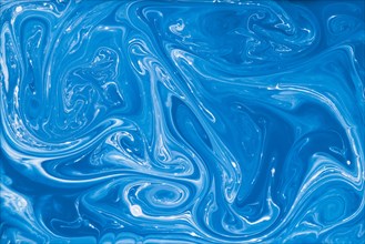 Blue white liquid marble abstract background