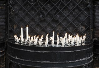 Devotional candles in a candlestick at the pilgrimage site Kevelaer