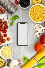Food frame with smartphone mock up
