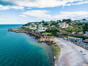 Beach and Coast over Brixham from a drone
