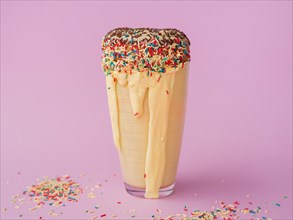 Delicious milkshake with sprinkles