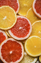 Top view citruses arrangement background