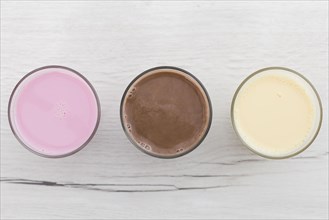 Top view assortment smoothies