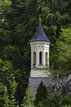 Church tower of the cemetery chapel under the Burghalde
