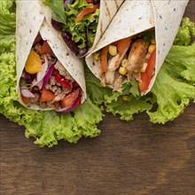 Delicious tortilla wraps with meat