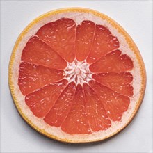 Top view delicious grapefruit slice
