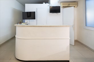 View of empty reception area of medical center
