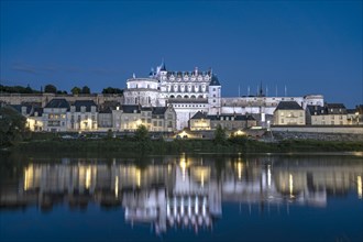 The Loire and Amboise Castle at dusk
