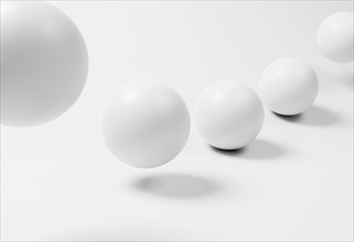 Creative wallpaper with white spheres