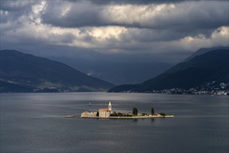 Monastery and Church Ile Notre-Dame De La Misericorde on an Island in the Bay of Kotor