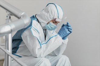 Doctor wearing virus prevention equipment
