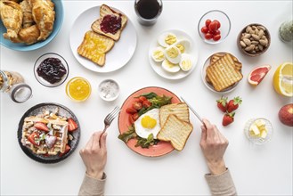 Delicious breakfast meal assortment