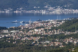 View of Tivat and the Porto Montenegro marina on the Bay of Kotor