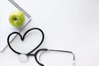 Front view green apple stethoscope
