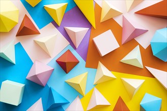 Colorful geometric paper object pack