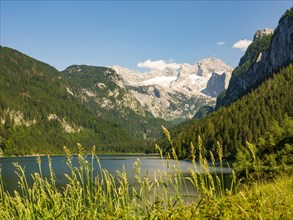 Gosausee in front of the Dachstein massif with Gosau glacier