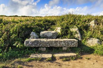 Stone bench by the wayside