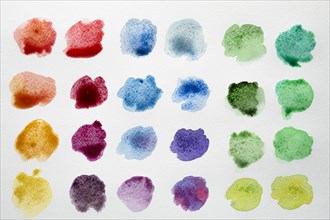 Color palette watercolor stains