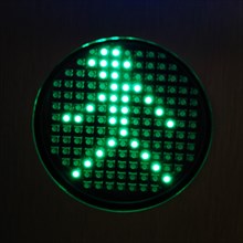 Pedestrian symbol on a traffic light
