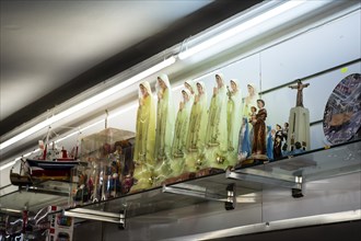 Figures of the Virgin Mary in a souvenir shop in Lisbon
