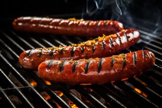 Bratwurst on the fire grill