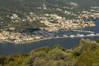 View of Portonovi and the harbour on the Bay of Kotor