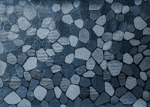 Abstract dark blue background. A sample with shiny particles or cells