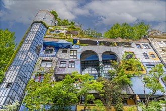 Green facade of the Hundertwasser House