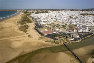 Aerial view Conil de la Frontera and the beaches