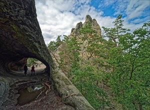 Stone tunnel and rock formation Drei Zinnen