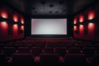 Cinema hall with big screen