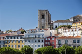 View of the Museu Tesouro da Se Patriarcal de Lisboa and the Old Town of Lisbon
