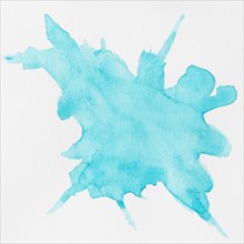Watercolour liquid blue splashes white background