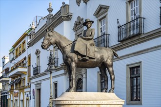 Equestrian statue of Augusta Senora Condesa de Barcelona at the bullring in Seville