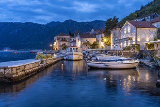 The small port of Perast at dusk
