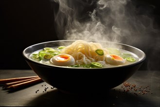 Steaming Ramen Soup Bowl