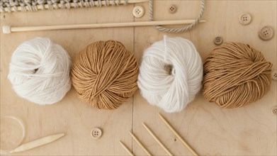 Assortment knitting tools view