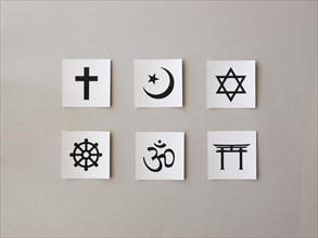 Assortment religious symbols