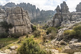 Hiking trail through the extraordinary karst formations in the El Torcal nature reserve near Antequera