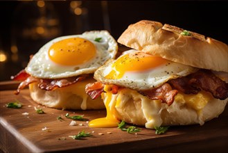 Breakfast sandwich with fried egg