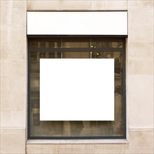 White billboard shop window
